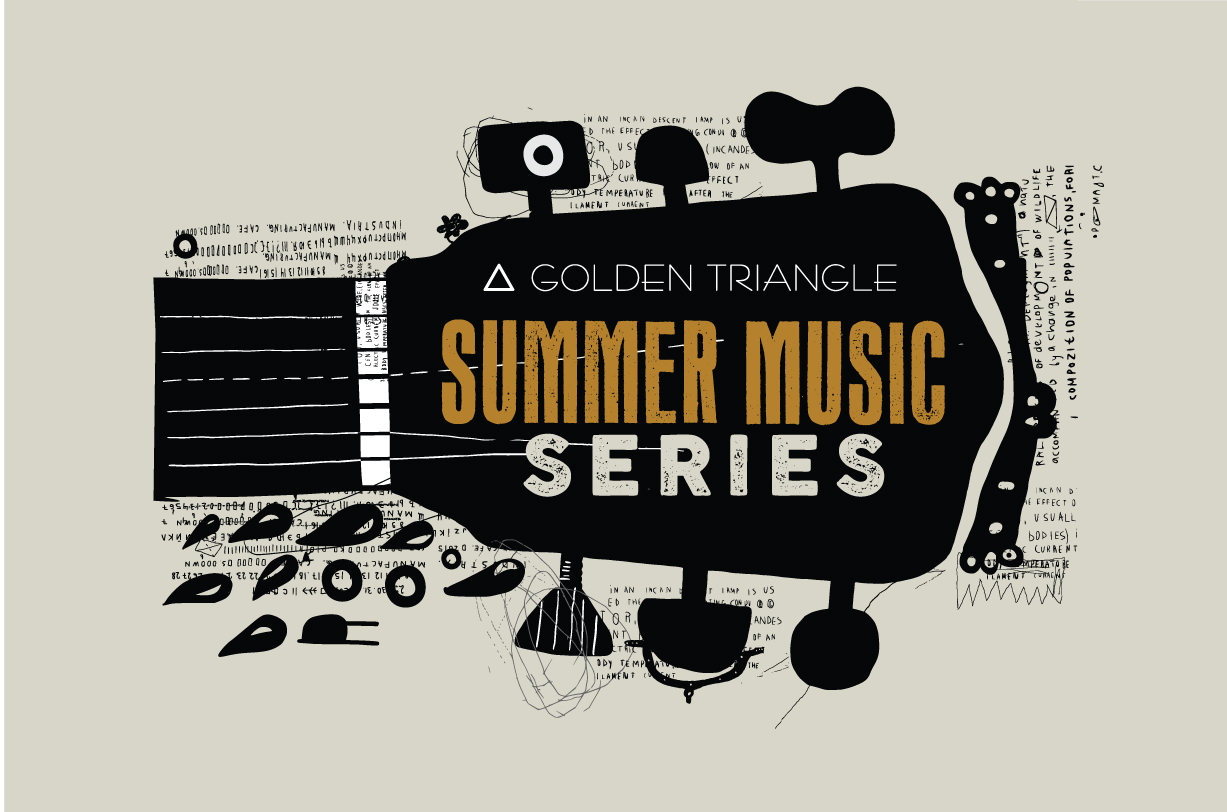 Summer Music Series logo (type on a guitar)